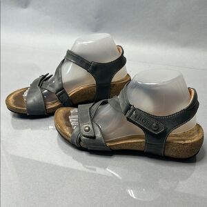 Taos Trulie Sandals | Gray | Leather Comfort Sandals | Size 10-10.5 (EU 41)